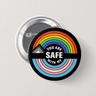 Badge Rond 5 Cm Vous êtes en sécurité avec moi, allié LGBTQIA