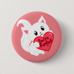 Badge Rond 5 Cm Vous êtes minou de Purrfect
