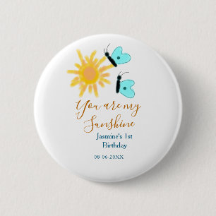 Badge Rond 5 Cm Vous êtes mon bleu bleu bleu soleil jaune orange