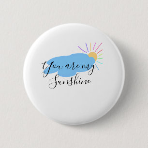 Badge Rond 5 Cm vous êtes mon soleil jaune orange rayons de soleil