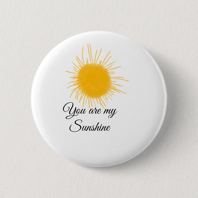 Badge Rond 5 Cm vous êtes mon soleil jaune orange rayons de soleil (Devant)
