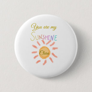 Badge Rond 5 Cm vous êtes mon soleil jaune orange rayons de soleil