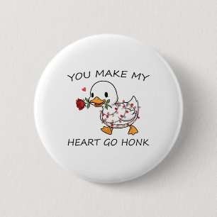 Badge Rond 5 Cm Vous faites battre mon cœur, Amoureux de l'oie mig