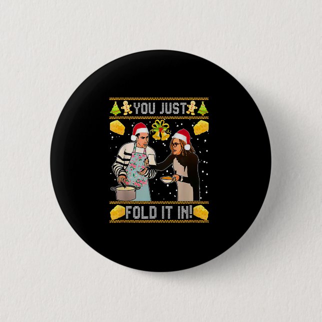 Badge Rond 5 Cm vous le pliez juste à Noël (Devant)