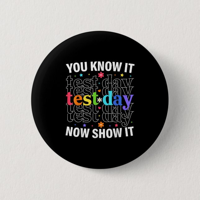 Badge Rond 5 Cm Vous le savez maintenant Montrez-le Test drôle de  (Devant)