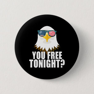 Badge Rond 5 Cm Vous Libérez Ce Soir Drapeau Américain Aigle Patri