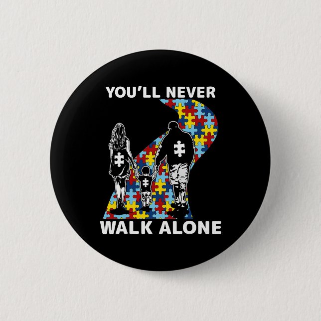 Badge Rond 5 Cm Vous ne marcherez jamais seule Sensibilisation sur (Devant)