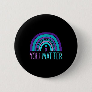 Badge Rond 5 Cm Vous point-virgule prévention du suicide violet sa