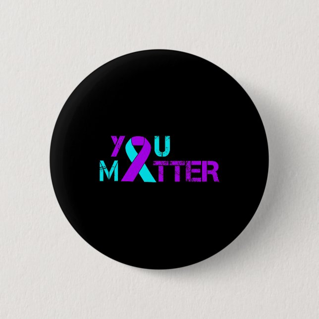Badge Rond 5 Cm Vous Problème Prévention Suicide Dépression (Devant)