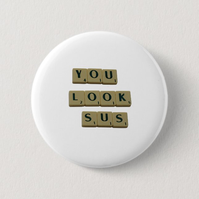 Badge Rond 5 Cm Vous Regardez SUS Lettre Carreaux Great Quotes Cad (Devant)