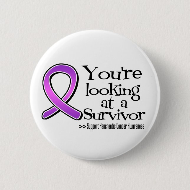 Badge Rond 5 Cm Vous regardez un cancer pancréatique survivant (Devant)