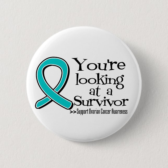Badge Rond 5 Cm Vous regardez un survivant du cancer de l'ovaire (Devant)