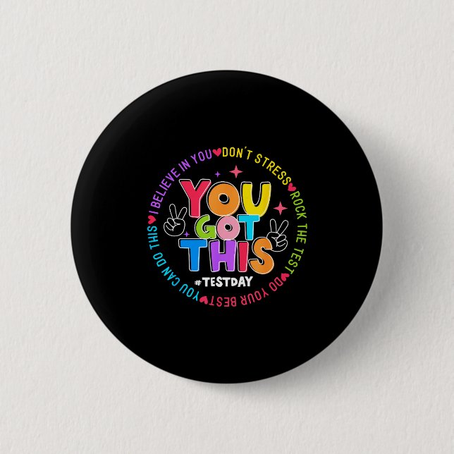 Badge Rond 5 Cm Vous Testez Le Jour Test Rock Professeur (Devant)