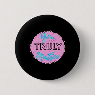 Badge Rond 5 Cm Vous Vraiment - Coeur Lumineux rose Et Bleu Design