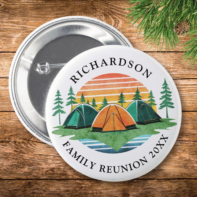 Badge Rond 5 Cm Voyage Camping Reunion Famille Personnalisé (Créateur téléchargé)