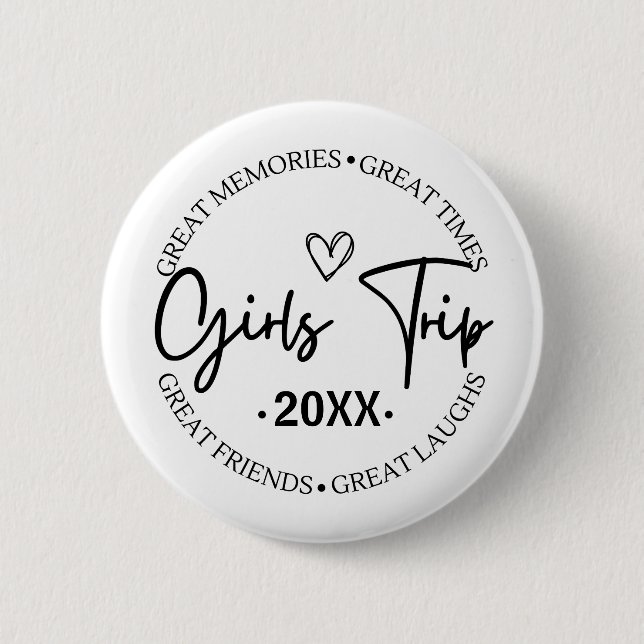 Badge Rond 5 Cm Voyage de filles 2024 Grands souvenirs (Devant)