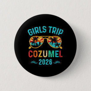 Badge Rond 5 Cm Voyage de filles à Cozumel 2026 Vacances à la plag
