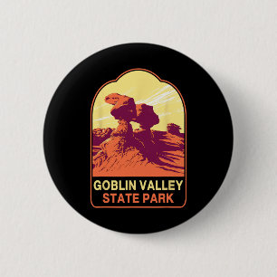 Badge Rond 5 Cm Voyage de randonnée et de camping dans le parc d'É
