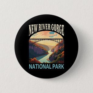 Badge Rond 5 Cm Voyage de randonnée et de camping dans le parc nat