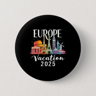 Badge Rond 5 Cm Voyage de souvenir de vacances 2025 Été Famille E