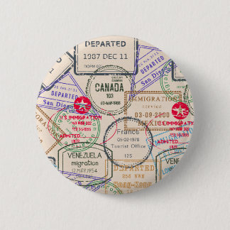 Badge Rond 5 Cm Voyage de timbres de passeport