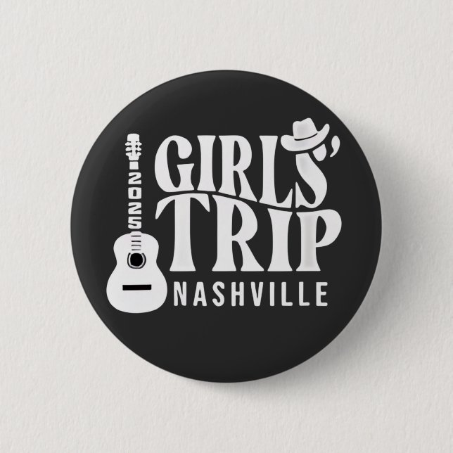 Badge Rond 5 Cm Voyage entre filles à Nashville 2025 Été  (Devant)