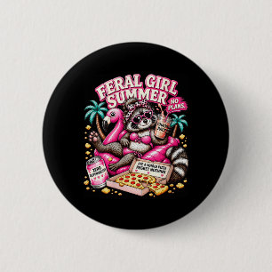 Badge Rond 5 Cm Voyage entre filles Fille sauvage été drôle Raton