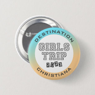 Badge Rond 5 Cm Voyage Filles 2023 Dégradé Tropical Personnalisé