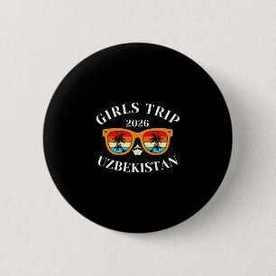Badge Rond 5 Cm Voyage Filles 2026 Ouzbékistan Vacances de Printem
