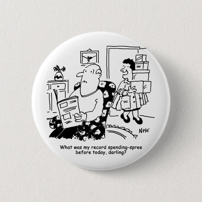 Badge Rond 5 Cm Voyage shopping. Enregistrez les dépenses. Dépasse (Devant)