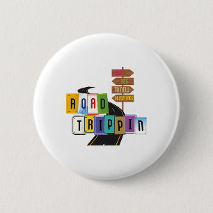 Badge Rond 5 Cm Voyage sur la route 2025 Vacances Voyage des fille