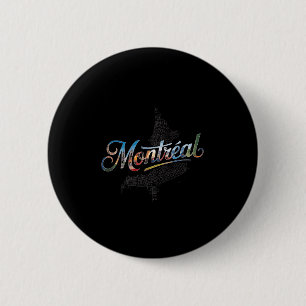 Badge Rond 5 Cm Voyage Vacances Montréal Québec Canada 
