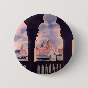 Badge Rond 5 Cm Voyage vintage de Venise Italie