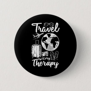 Badge Rond 5 Cm Voyageur de camping en voyage dans le monde Le voy