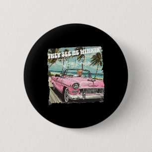 Badge Rond 5 Cm Voyez-Moi Gagner Ils Détestent Drôle Trump Pink 20