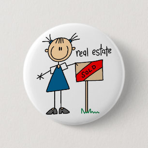 Badge Rond 5 Cm Vrai agent immobilier