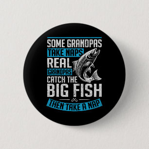 Badge Rond 5 Cm Vrais Grands-Pères Attrapent Gros Poisson Drôle Pê