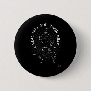 Badge Rond 5 Cm Vrais Hommes Frictionnent Leur Viande Maître de Fu