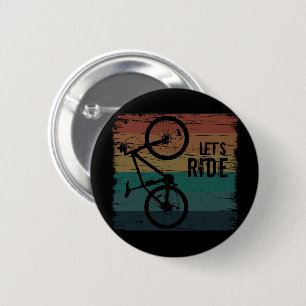 Badge Rond 5 Cm VTT Descente - Vélo Tout Terrain Vintage