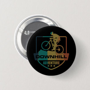 Badge Rond 5 Cm Vtt Downhill Vélo de Montagne