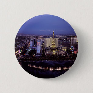 Badge Rond 5 Cm Vue aérienne de la bande de Las Vegas, ville de ca