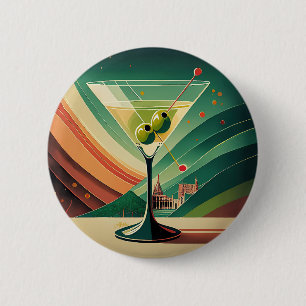 Badge Rond 5 Cm Vue de cathédrale de martini moderne du milieu du 