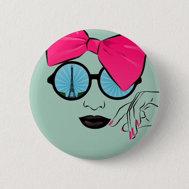 Badge Rond 5 Cm Vue de Paris surdimensionnée (Devant)