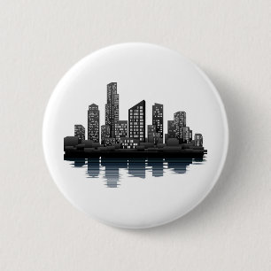 Badge Rond 5 Cm Vue de ville