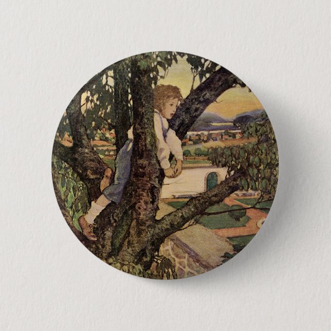 Badge Rond 5 Cm Vue des arbres par Jessie Willcox Smith (Devant)