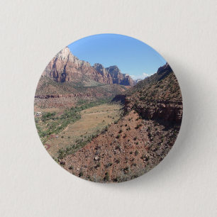 Badge Rond 5 Cm Vue panoramique de canyon de Zion du gardien