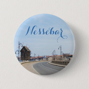 Badge Rond 5 Cm Vue sur la Vieille Ville de Nesebur