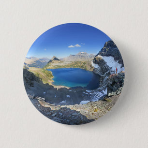 Badge Rond 5 Cm Vue sur le lac Sue - Parc national des Glaciers