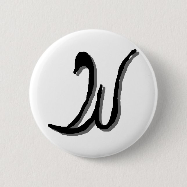 Badge Rond 5 Cm W (black) Button (Devant)