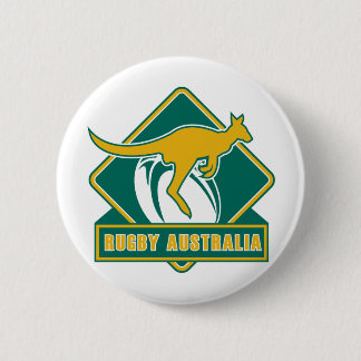 Badge Rond 5 Cm wallaby de kangourou de l'australie de rugby